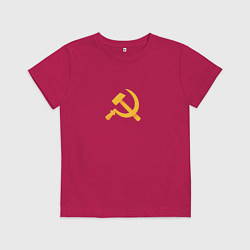 Футболка хлопковая детская СССР - Серп и Молот, цвет: маджента