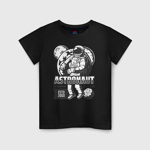 Детская футболка Космонавт и планеты / Черный – фото 1