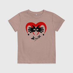 Футболка хлопковая детская Черная метка - Алиса, цвет: пыльно-розовый