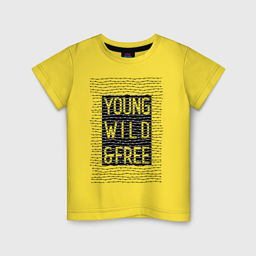 Детская футболка YOUNG WILD &FREE / Желтый – фото 1