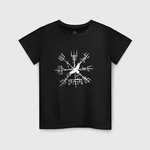 Детская футболка VEGVISIR РУНЫ RUNES Z / Черный – фото 1
