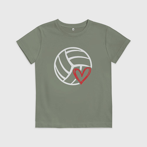Детская футболка Love Volleyball / Авокадо – фото 1