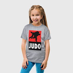 Футболка хлопковая детская Judo, цвет: меланж — фото 2