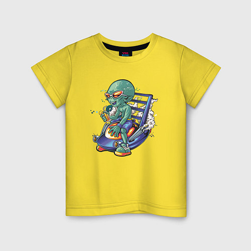 Детская футболка Зеленый человечек / Желтый – фото 1