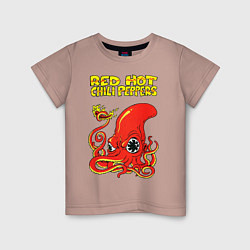 Футболка хлопковая детская RED HOT CHILI PEPPERS, цвет: пыльно-розовый