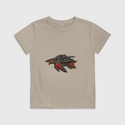 Футболка хлопковая детская Вулканическая черепаха, цвет: миндальный