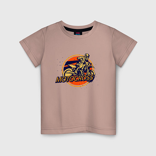 Детская футболка Мотокросс / Пыльно-розовый – фото 1