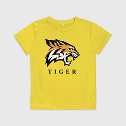 Футболка хлопковая детская Тигр - Tiger, цвет: желтый