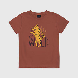 Футболка хлопковая детская Born To Wild, цвет: кирпичный