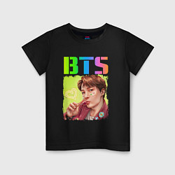 Футболка хлопковая детская BTS БТС Z, цвет: черный