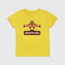 Футболка хлопковая детская Борьба, цвет: желтый