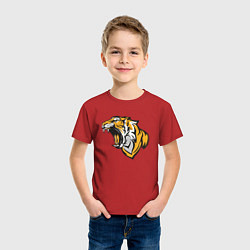 Футболка хлопковая детская Грозный Тигр, цвет: красный — фото 2