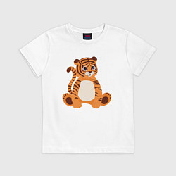 Футболка хлопковая детская Fat Tiger, цвет: белый