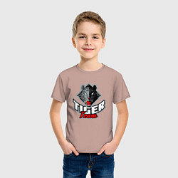 Футболка хлопковая детская Tiger Team, цвет: пыльно-розовый — фото 2
