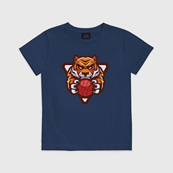 Футболка хлопковая детская Basketball Tiger, цвет: тёмно-синий