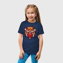 Футболка хлопковая детская Basketball Tiger, цвет: тёмно-синий — фото 2