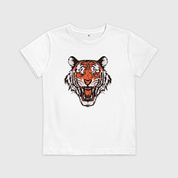 Футболка хлопковая детская Tiger Soul, цвет: белый