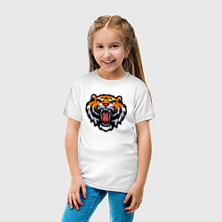 Футболка хлопковая детская Tiger Head, цвет: белый — фото 2