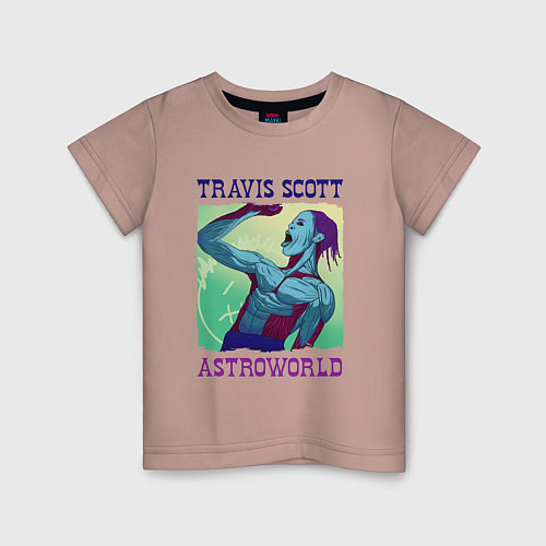 Детская футболка ASTROWORLD TRAVIS SCOTT Z / Пыльно-розовый – фото 1