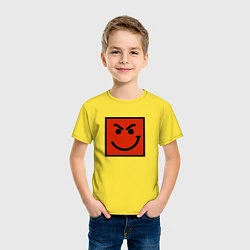 Футболка хлопковая детская BON JOVI HAVE A NICE DAY SMILE LOGO, цвет: желтый — фото 2