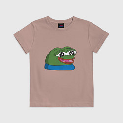 Футболка хлопковая детская Pepe happy Пепе хеппи, цвет: пыльно-розовый