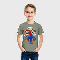 Футболка хлопковая детская Mario Bros, цвет: авокадо — фото 2