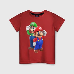 Футболка хлопковая детская Mario Bros, цвет: красный