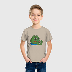 Футболка хлопковая детская Pepe love пепе лов, цвет: миндальный — фото 2