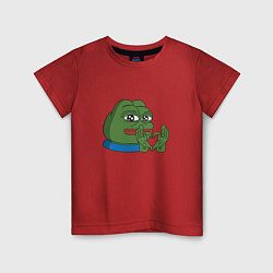 Футболка хлопковая детская Pepe love пепе лов, цвет: красный