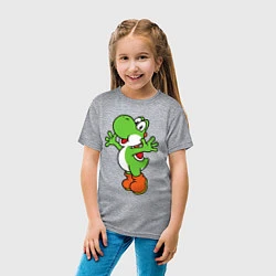 Футболка хлопковая детская Yoshi, цвет: меланж — фото 2