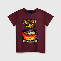 Футболка хлопковая детская Calcifer cook, цвет: меланж-бордовый