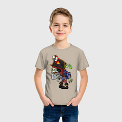 Футболка хлопковая детская Pirat Zombie, цвет: миндальный — фото 2