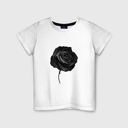 Футболка хлопковая детская Чёрная роза Black rose, цвет: белый