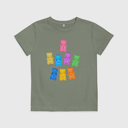 Футболка хлопковая детская Мишки Милохина, цвет: авокадо
