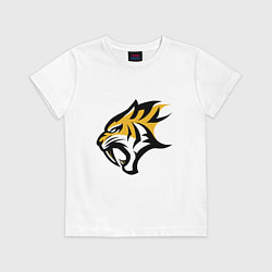 Футболка хлопковая детская Scream Tiger, цвет: белый