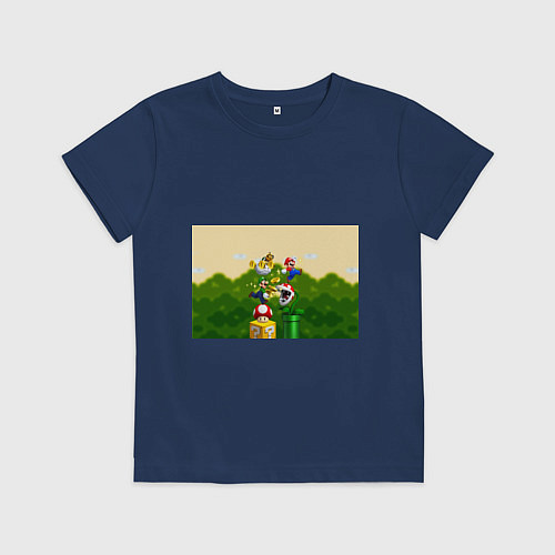 Детская футболка Mario Coins / Тёмно-синий – фото 1