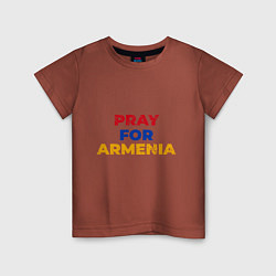 Футболка хлопковая детская Pray Armenia, цвет: кирпичный