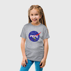 Футболка хлопковая детская Pepe Pepe space Nasa, цвет: меланж — фото 2