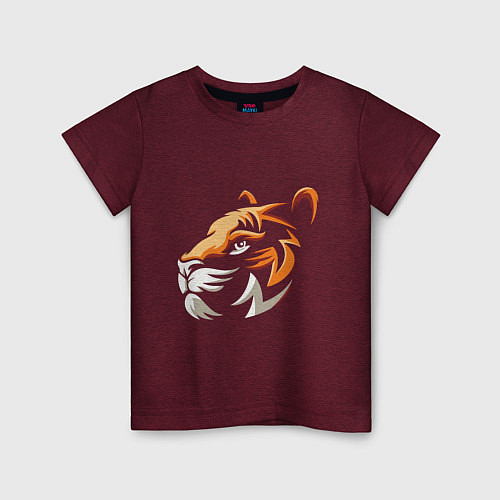 Детская футболка Tiger Cute / Меланж-бордовый – фото 1