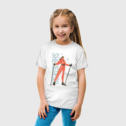 Футболка хлопковая детская SHEREGESH GIRL, цвет: белый — фото 2
