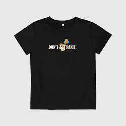 Футболка хлопковая детская Dont panic хлопок, цвет: черный
