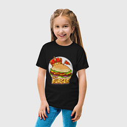 Футболка хлопковая детская Королевский бургер, цвет: черный — фото 2