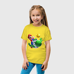 Футболка хлопковая детская Mario&Yoshi, цвет: желтый — фото 2