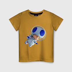 Футболка хлопковая детская Space Toad, цвет: горчичный