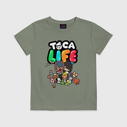 Футболка хлопковая детская Toca Life, цвет: авокадо