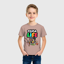 Футболка хлопковая детская Toca Life, цвет: пыльно-розовый — фото 2