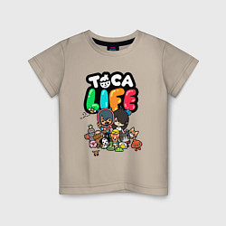 Футболка хлопковая детская Toca Life, цвет: миндальный