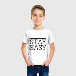 Футболка хлопковая детская Stay easy, цвет: белый — фото 2