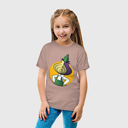 Футболка хлопковая детская Чиполлино Tor, цвет: пыльно-розовый — фото 2