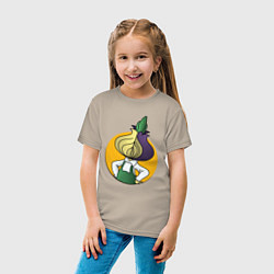 Футболка хлопковая детская Чиполлино Tor, цвет: миндальный — фото 2